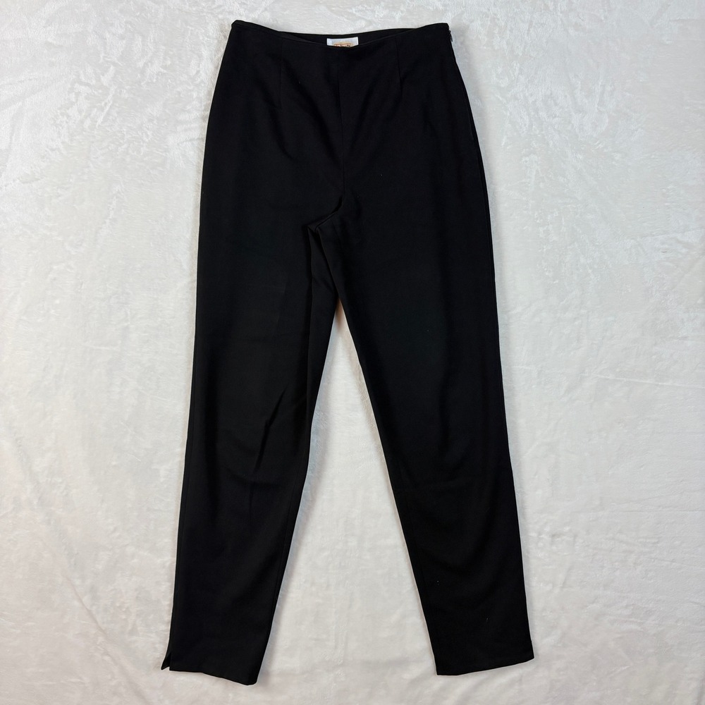 Talbots Stretch Trousers Womens 6 Black‎ Excellent Side Zip Straight Leg Pants